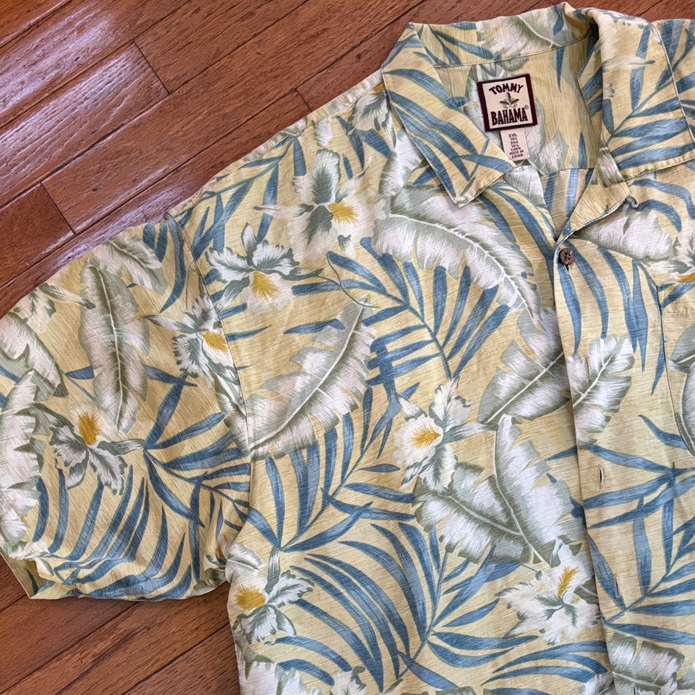 Tommy Bahama Yellow and Blue Floral Shirt